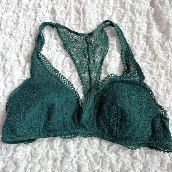 Victoria's Secret Other - Victoria’s Secret Light Lined Lace Bralette Emerald Green Size Medium